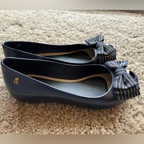 Melissa Navy Bow Accent Flats - Picture 4 of 4